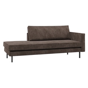 Pat de zi maro din textil 203 cm Rodeo Rib Right Woood