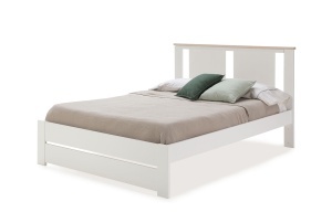 Pat maro/alb din lemn 140x190 cm Enara The Home Collection