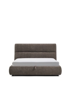 Pat maro inchis din textil 160x200 cm Dafra Chenille Kave Home