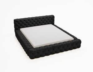 Pat negru din catifea 140x200 cm Zonan FURPOL