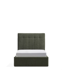 Pat verde muschi din textil 90x200 cm Darnela Chenille Kave Home