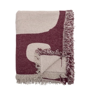 Patura rosie/alba din bumbac 130x160 cm Olica Bloomingville