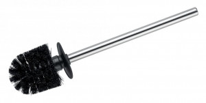 Perie neagra/argintie din plastic si inox pentru toaleta Black Glossy Wenko