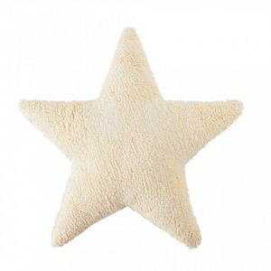 Perna decorativa crem din bumbac pentru copii 54x54 cm Star Vanilla Lorena Canals