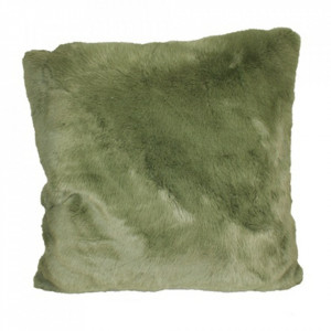 Perna decorativa patrata verde din blana artificiala 50x50 cm Rabbit Van Roon Living