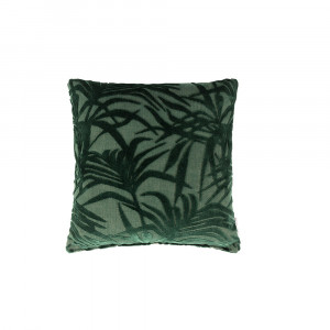 Perna decorativa patrata verde din viscoza si poliester 45x45 cm Miami Palm Tree Green Zuiver
