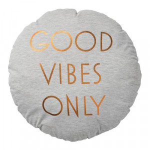Perna decorativa rotunda gri din bumbac 45 cm Good Vibes Bloomingville