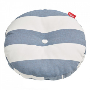 Perna pentru exterior alba/albastra din fibre acrilice 45 cm Circle Pillow Stripe Ocean Fatboy