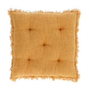 Perna sezut galbena din bumbac si poliester 45x45 cm Almira Kave Home