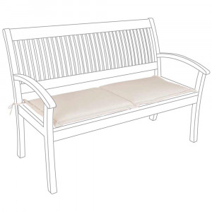 Perna sezut pentru exterior dreptunghiulara crem din fibre sintetice 47x115 cm Kado Bizzotto