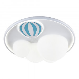 Plafoniera alba/albastra din metal cu LED Focus Zuma Line