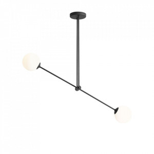 Plafoniera alba/neagra din sticla cu 2 becuri Ohio Quiet Object