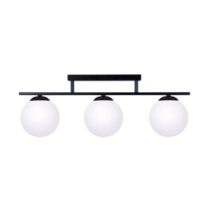 Plafoniera neagra/alba din metal cu 3 becuri Globe Zuma Line