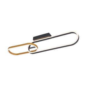 Plafoniera neagra/aurie din metal cu 2 LED-uri Ravon Zuma Line