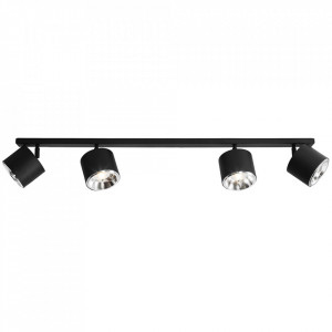 Plafoniera neagra din metal cu 4 becuri Bot Ivy Quiet Object