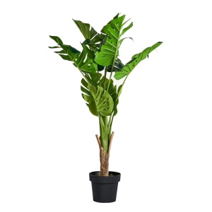 Planta artificiala cu ghiveci din fibre sintetice 128 cm Monstera Vical Home