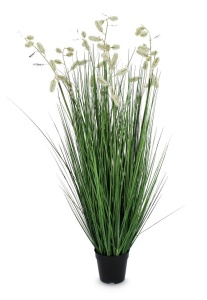 Planta artificiala cu ghiveci verde/alba din fibre sintetice 120 cm Grevilla Bizzotto