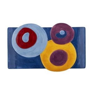 Platou multicolor din ceramica 19x30 cm Polivia Bloomingville