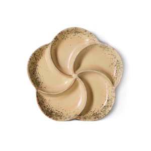 Platou pentru aperitive bej nisipiu din ceramica 20 cm 70s ceramics Grit HKliving