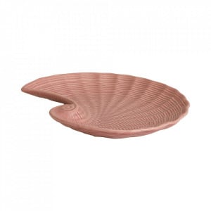 Platou pentru servire roz din ceramica 16x18 cm Gullfoss Nordal