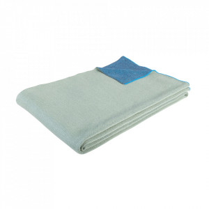 Pled verde/albastru din bumbac 130x200 cm Cuddle Hubsch