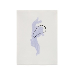 Poster alb/albastru din hartie 30x40 cm Inca Kave Home