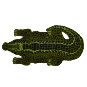 Pres intrare verde din fibre naturale 38x78 cm Crocodile Esschert Design