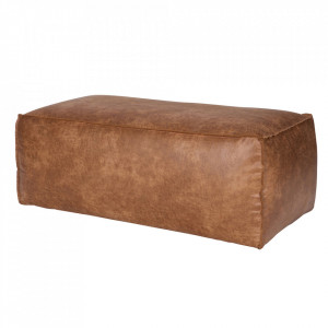 Puf maro coniac din piele 60x120 cm Rodeo Woood