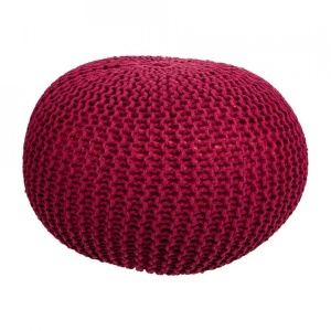 Puf rotund din bumbac rosu vin 45 cm Sirte Moedeko