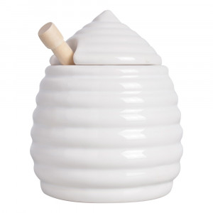 Recipient cu capac si ustensila pentru miere din ceramica 11 cm Lery Esschert Design