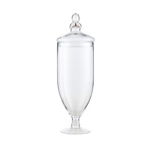 Recipient cu capac transparent din sticla 16x53 cm Queen LifeStyle Home Collection