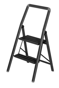 Scara pliabila neagra din metal Compact Wenko