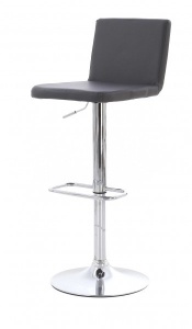 Scaun bar ajustabil gri din piele ecologica Gio Zago