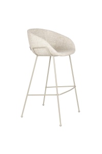 Scaun bar bej din textil Feston Zuiver