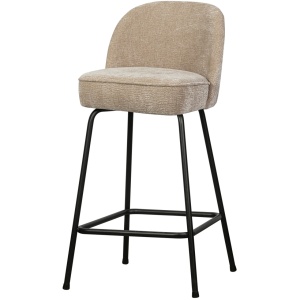 Scaun bar din textil bej nisipiu Vogue Low Chenille Woood