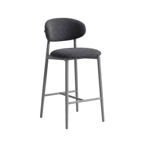 Scaun bar din textil gri Nixa Quiet Object