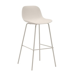 Scaun bar exterior bej din plastic Altea Kave Home