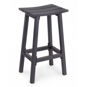 Scaun bar gri carbune din aluminiu pentru exterior Skipper Bizzotto