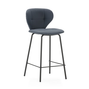 Scaun bar gri inchis din piele ecologica Maura Quiet Object