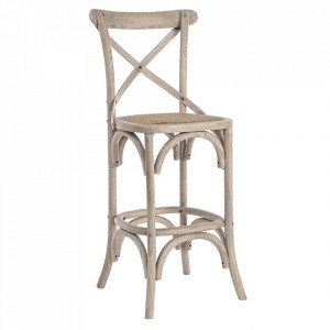Scaun bar gri/maro din lemn Cross Bizzotto