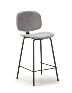 Scaun bar gri/negru din catifea Arus The Home Collection