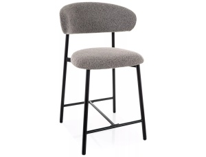 Scaun bar gri/negru din textil Elton The Home Collection