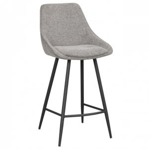 Scaun bar gri/negru din textil si metal Sierra Rowico Home