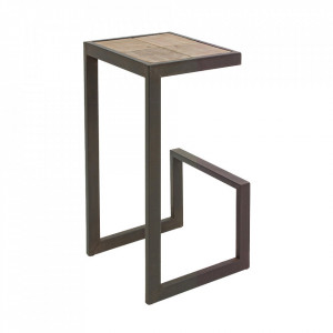 Scaun bar maro din lemn Blocks Bizzotto