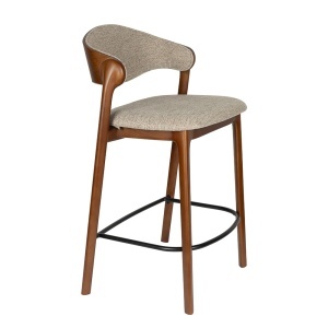 Scaun bar maro din textil Babington Walnut Dutchbone