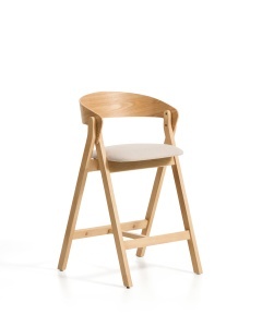 Scaun bar maro din textil Godia Oak Kave Home
