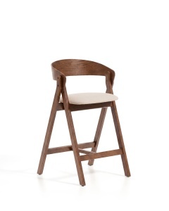 Scaun bar maro din textil Godia Walnut Kave Home