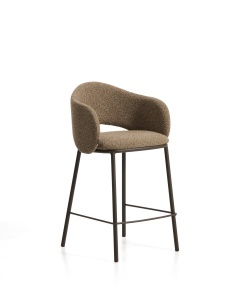 Scaun bar maro din textil Maina Chenille All Kave Home