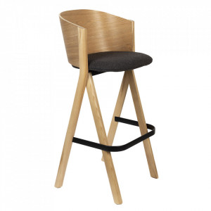 Scaun bar maro/gri antracit din textil Twigs Zuiver