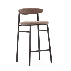 Scaun bar negru/bej din textil Damir Thai Natura